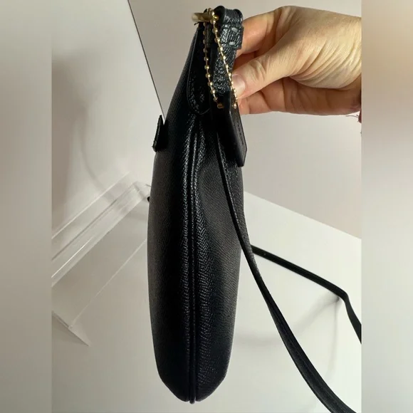 #208 Coach Mini Rowan Top Zip Black File Crossbody Bag - Picture 5 of 17